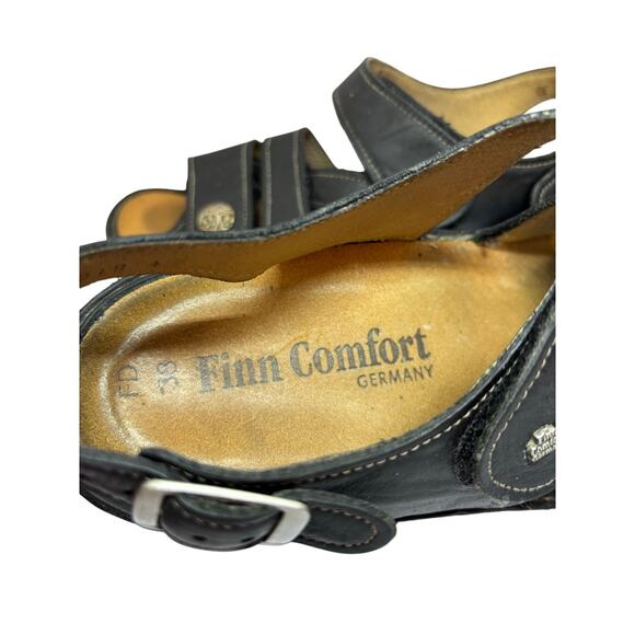 FINN COMFORT Women's Black slingback 2 Strap Sandal EU 38 US 7.5 Pre-Owned - Picture 5 of 5